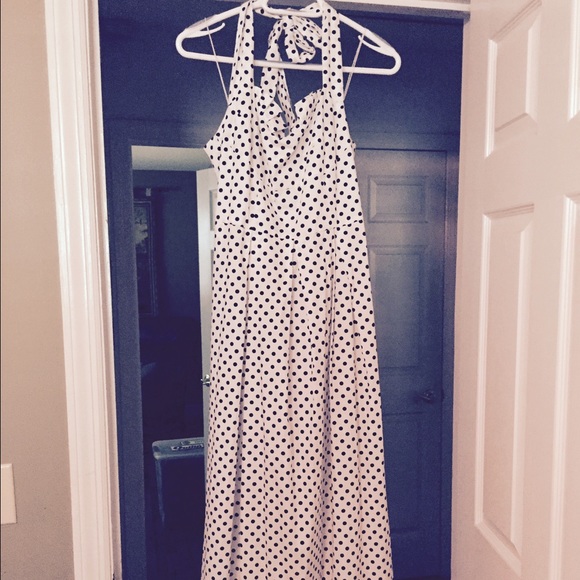 White and black polka dot sundress