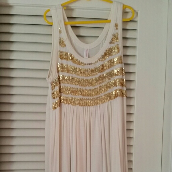 White and gold dress