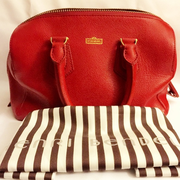henri bendel Handbags - Henri Bendel Pebbled Leather Red Satchel
