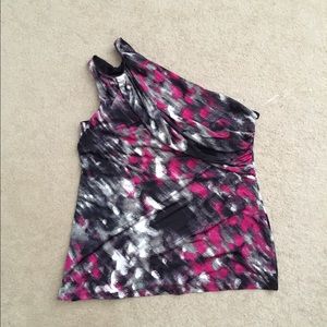 Muti- color one shoulder top