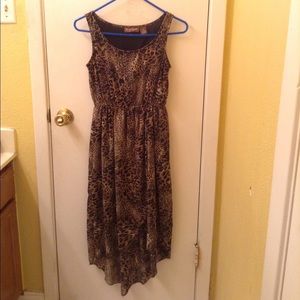 Brown and black cheetah print dress