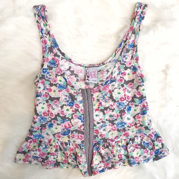 Love Lucy Tops - Lucy Love Crop Ruffle Tank