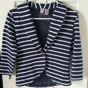 Blue & white striped blazer.
