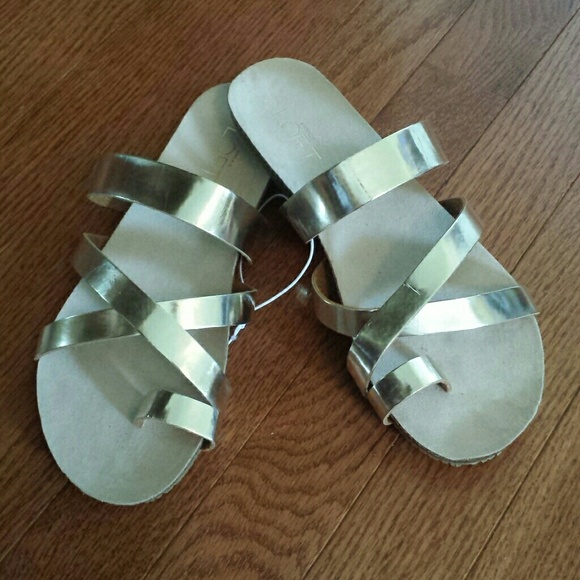 Gold strappy sandals
