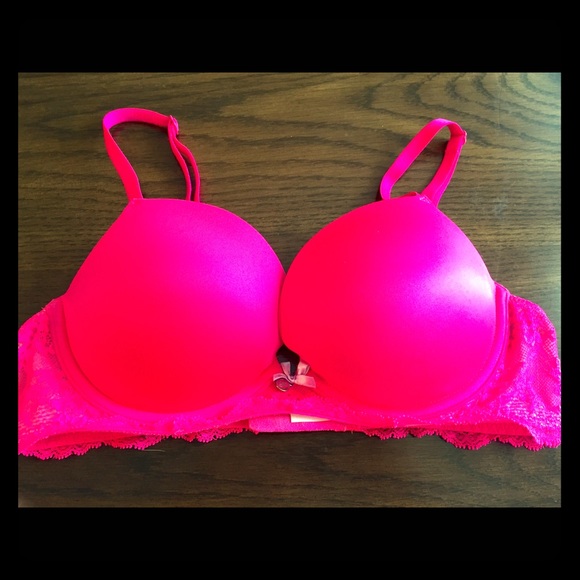 Victoria's Secret Hot Pink Lace Push Up Bra