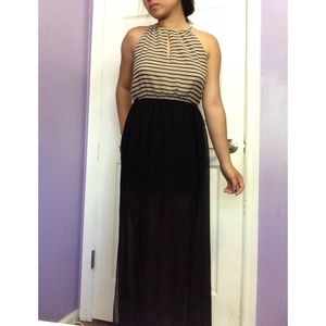 F21 striped maxi dress