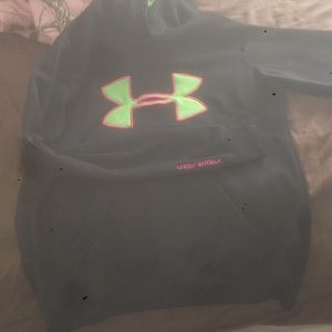 Under armor hoodie black & lime green