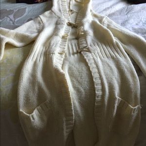 Knee length hooded sweater