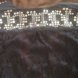 Blue lace over shirt