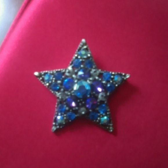 Vintage Amethyst/Blue Sapphire Star Pin