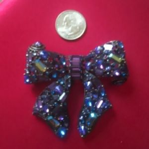 Vintage Amethyst/Blue Sapphire Bow Pin
