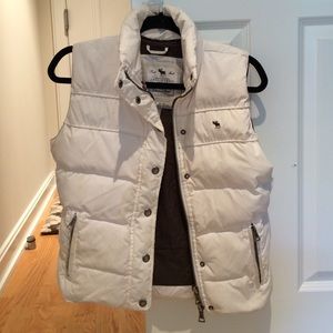 White A&F Puff Vest