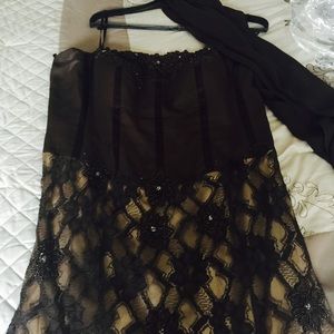 Brown long gown with shaul