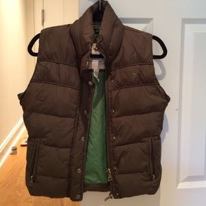 Brown A&F Puff Vest