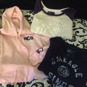 Hollister and American eagle sweatshirts