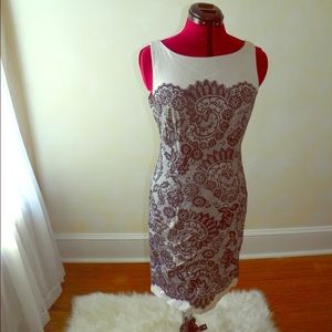 Classic Lace Print Shift Dress