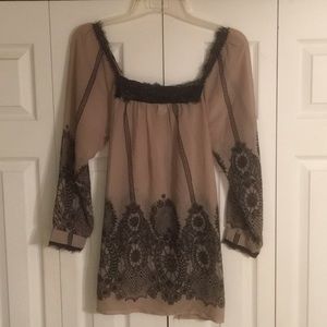 Brown tunic top