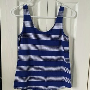 Blue & white striped tank top