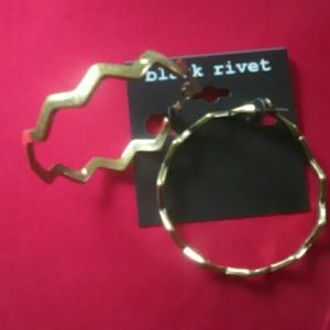 Burnished matte gold hoop earrings
