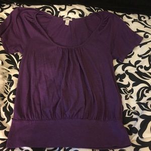 Purple flowy top