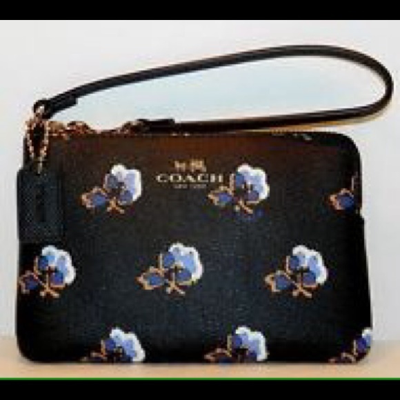 Coach Handbags - 1 HOUR SALE!! Coach black rose wristlet!!!!