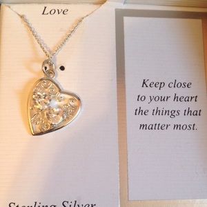 Heart Shaped Sterling Silver Necklace