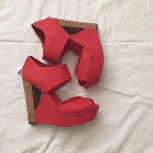 Bright orange BCBG heels