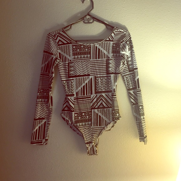 Multi pattern long sleeve unitard