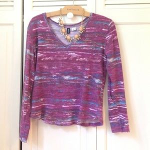 Long sleeve purple tie dye like shirt