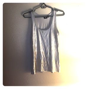 Rock and republic shiny silver tank top