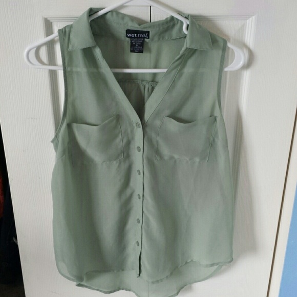 Light green collared top