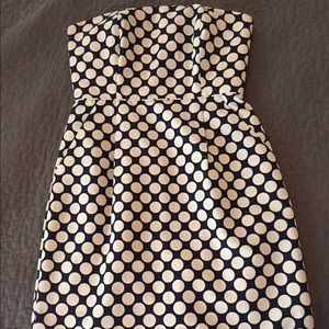 JCRew strapless polka dot dress