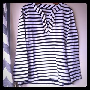 Kate Spade Cotton Jersey Lace-Up Top