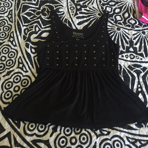 Decree Tops - Decree XL Black Flowy Tank Dressy Fitting Sexy