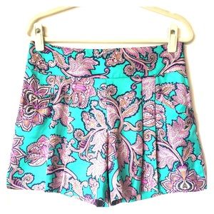 LOFT Paisley Pleated Shorts