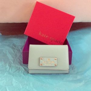Small Light Blue Kate Spade Wallet with Key Chain