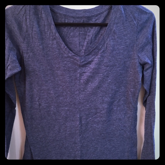 Dark Blue V Neck T-Shirt
