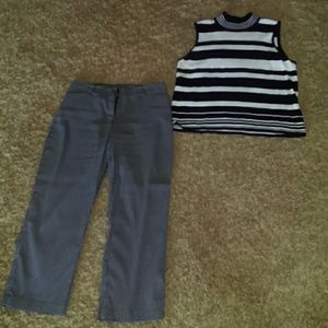 Dressy Outfit with sleeveless top & Capri pants