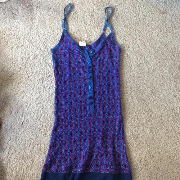 Free People blue & magenta adjustable straps tank