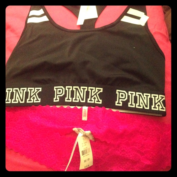 Pink Bundle (Sports Bra and Lacie trim thong)