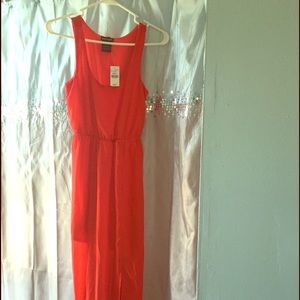 Red chiffon long/short dress