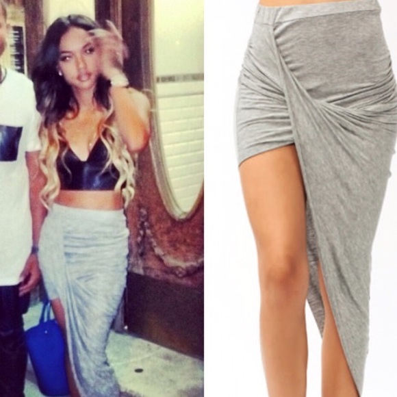 Dresses & Skirts - Draped Asymmetrical Gray Skirt M
