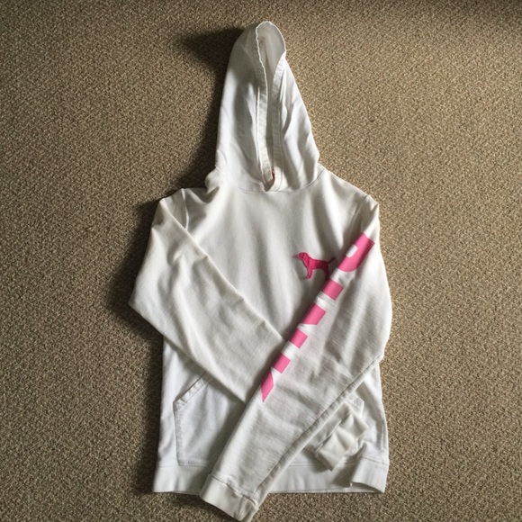 Pink! White sweatshirt