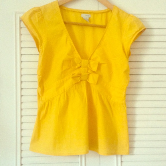 Anthropologie Odille yellow cotton top