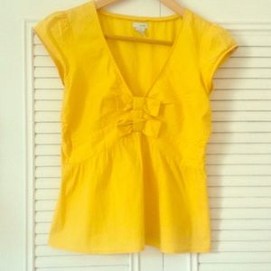 Anthropologie Odille yellow cotton top