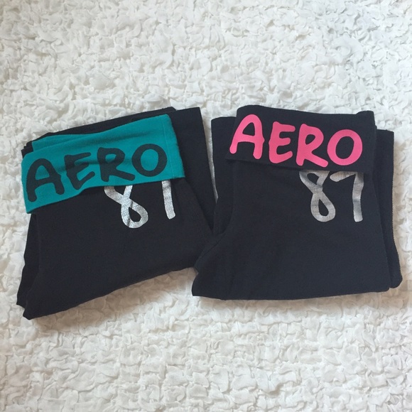 Aeropostale Pants - Black boot leg yoga pants (2 pairs)