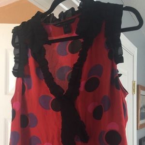 Marc by Marc Jacobs Red Polkadot Silk Top