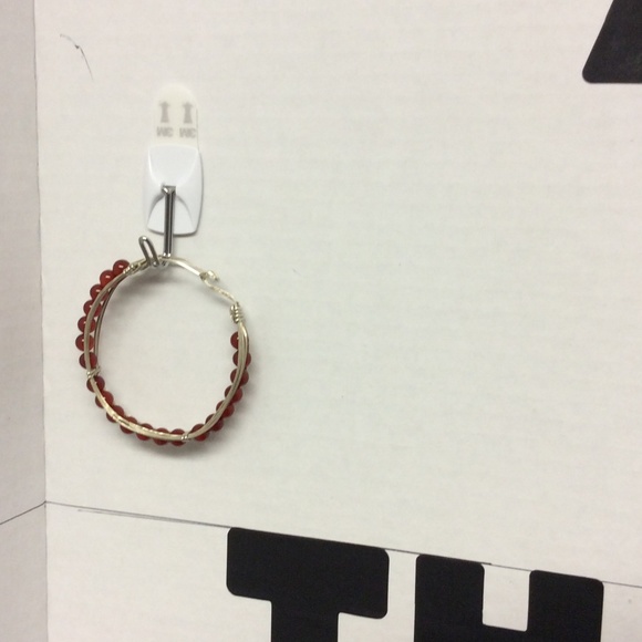 Carnelian and sterling silver beaded bracelet