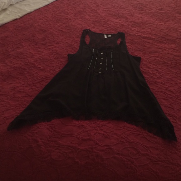 Black loose fitting racer back