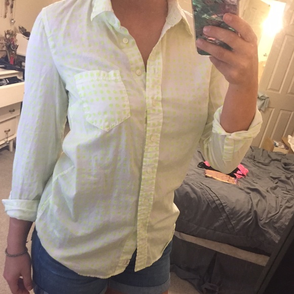 GAP Lime Polka-Dot Blouse